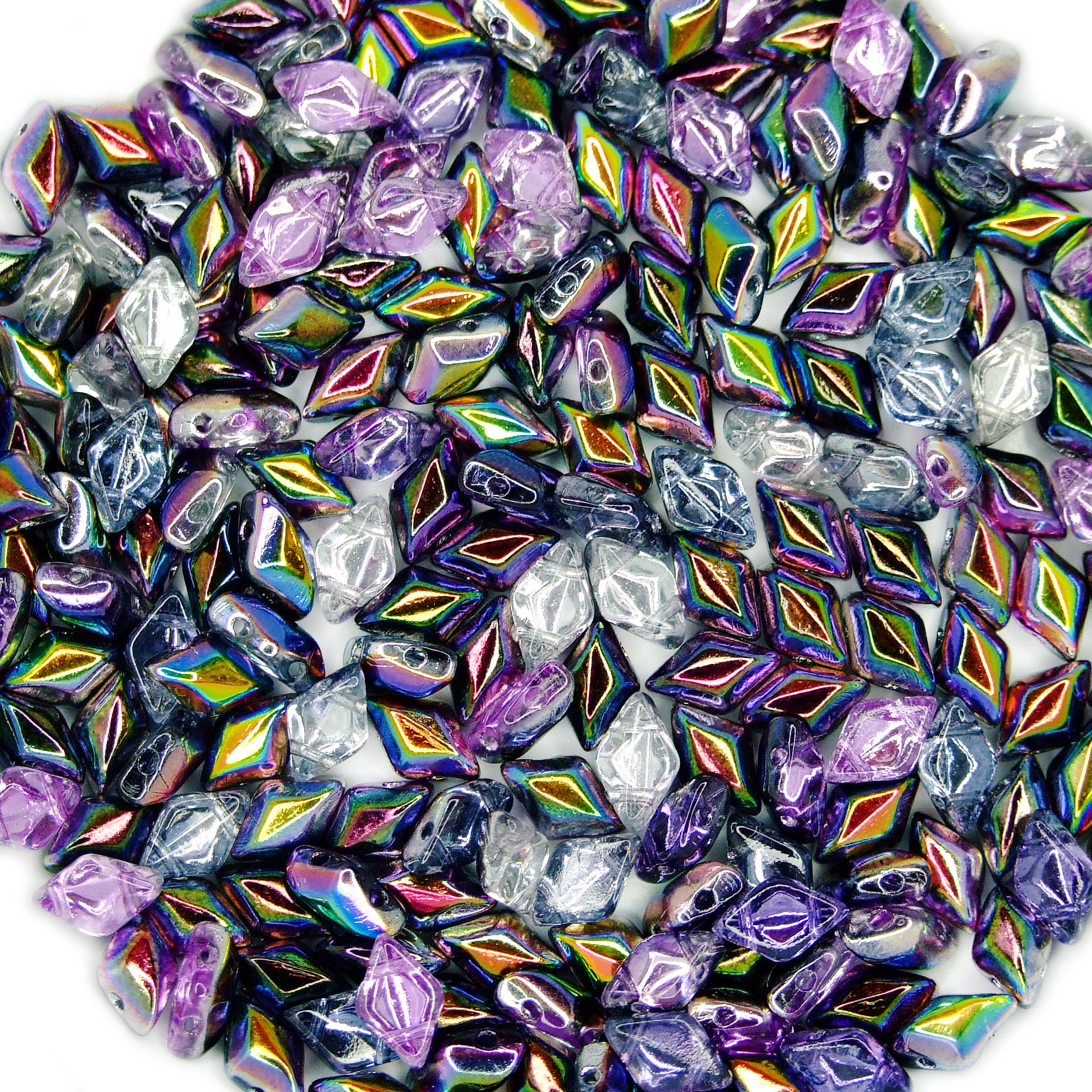 MATUBO GemDuo Beads Magic Line Violet Gray beadsmouse.co.uk