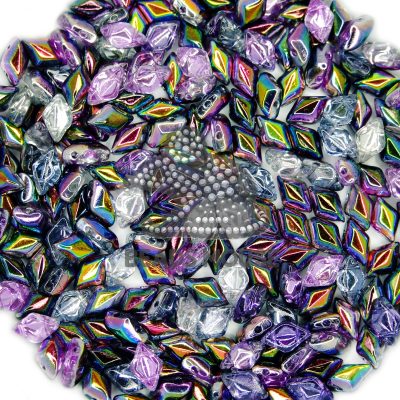 MATUBO GemDuo Beads Magic Line Violet Gray beadsmouse.co.uk