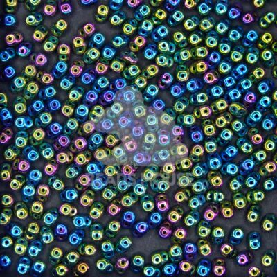 MATUBO SuperDuo Beads IRIS Green beadsmouse.co.uk