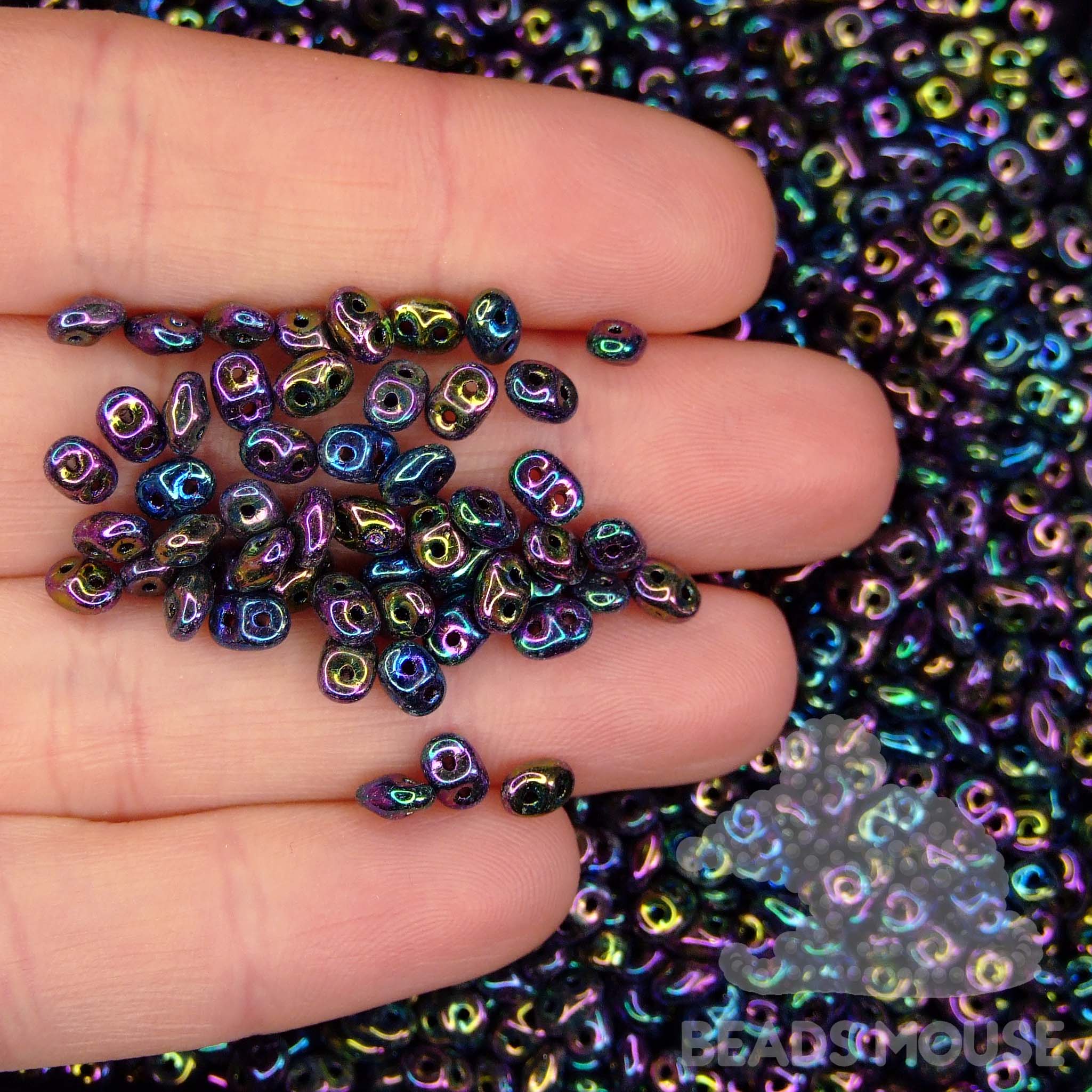 MATUBO SuperDuo Beads IRIS Purple beadsmouse.co.uk