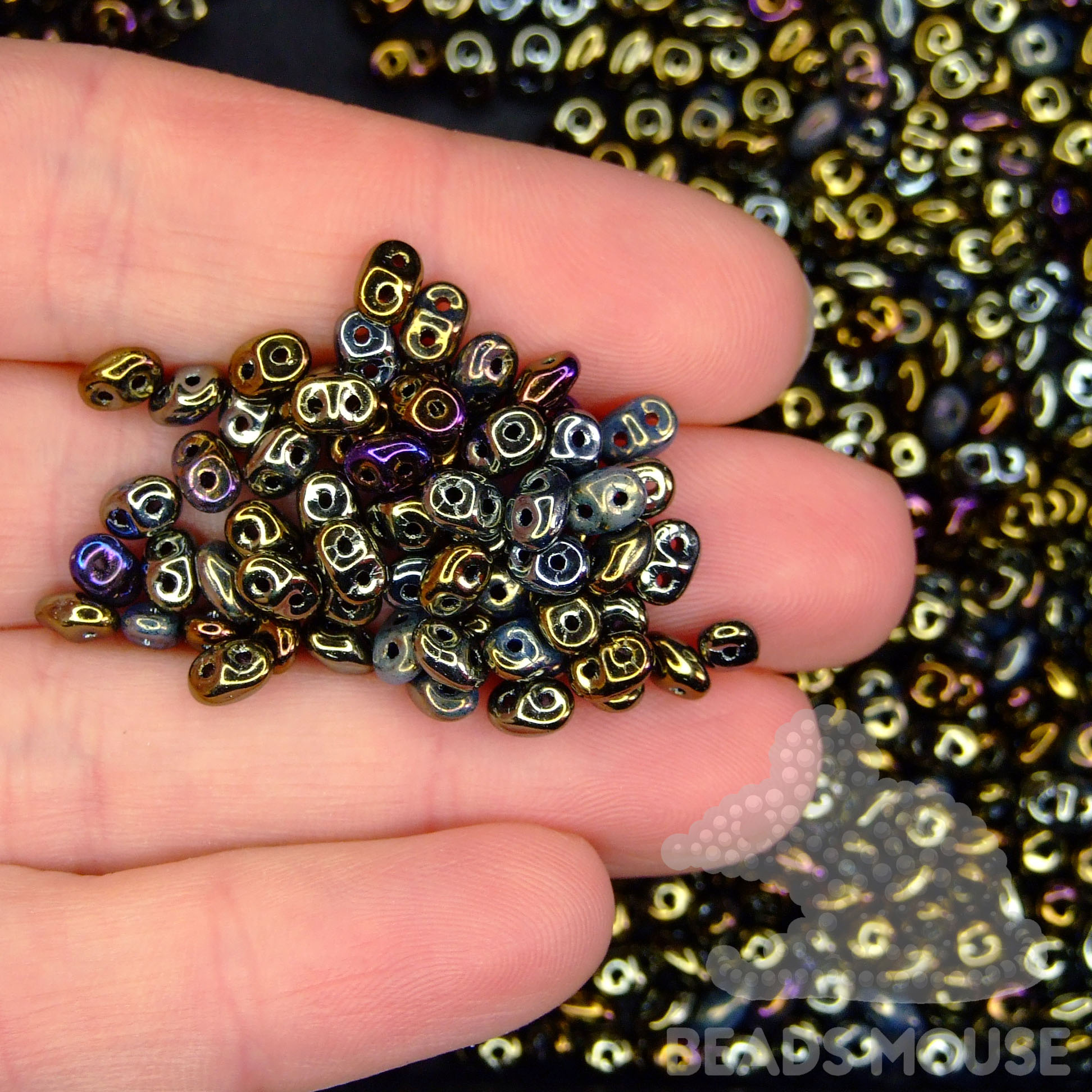 MATUBO SuperDuo Beads Iris Brown beadsmouse.co.uk