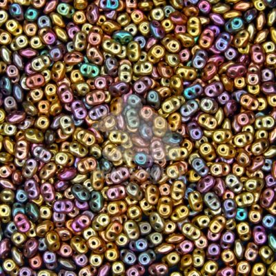 MATUBO SuperDuo Beads Matte Metallic Gold Copper Iris
