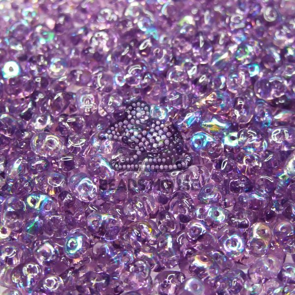 MATUBO beads SuperDuo Transparent Tanzanite AB beads mouse