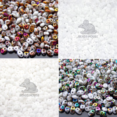 MATUBO superduo beads opaque white variants beadsmouse.co.uk