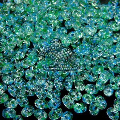MATUBO™ Beads SuperDuo Confetti Splash Blue Green 24404CR beads mouse