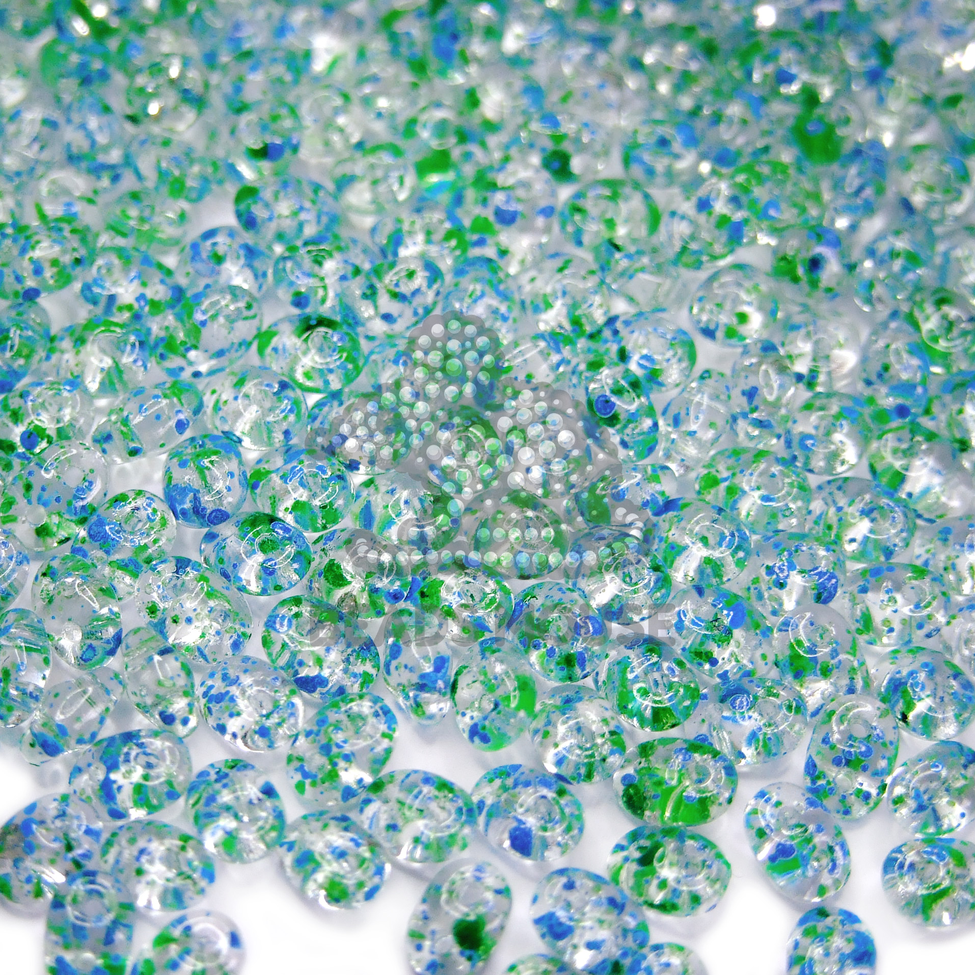 MATUBO™ Beads SuperDuo Confetti Splash Blue Green 24404CR beads mouse