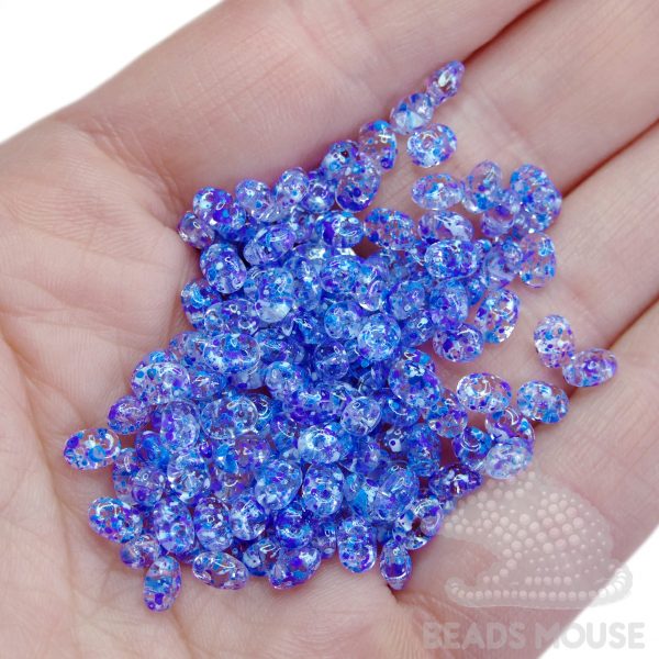 20g MATUBO™ Beads SuperDuo Confetti Splash Indigo - Image 3