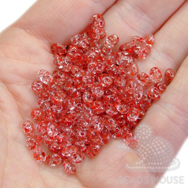 MATUBO™ Beads SuperDuo Confetti Splash Red Pink 24401CR beads mouse