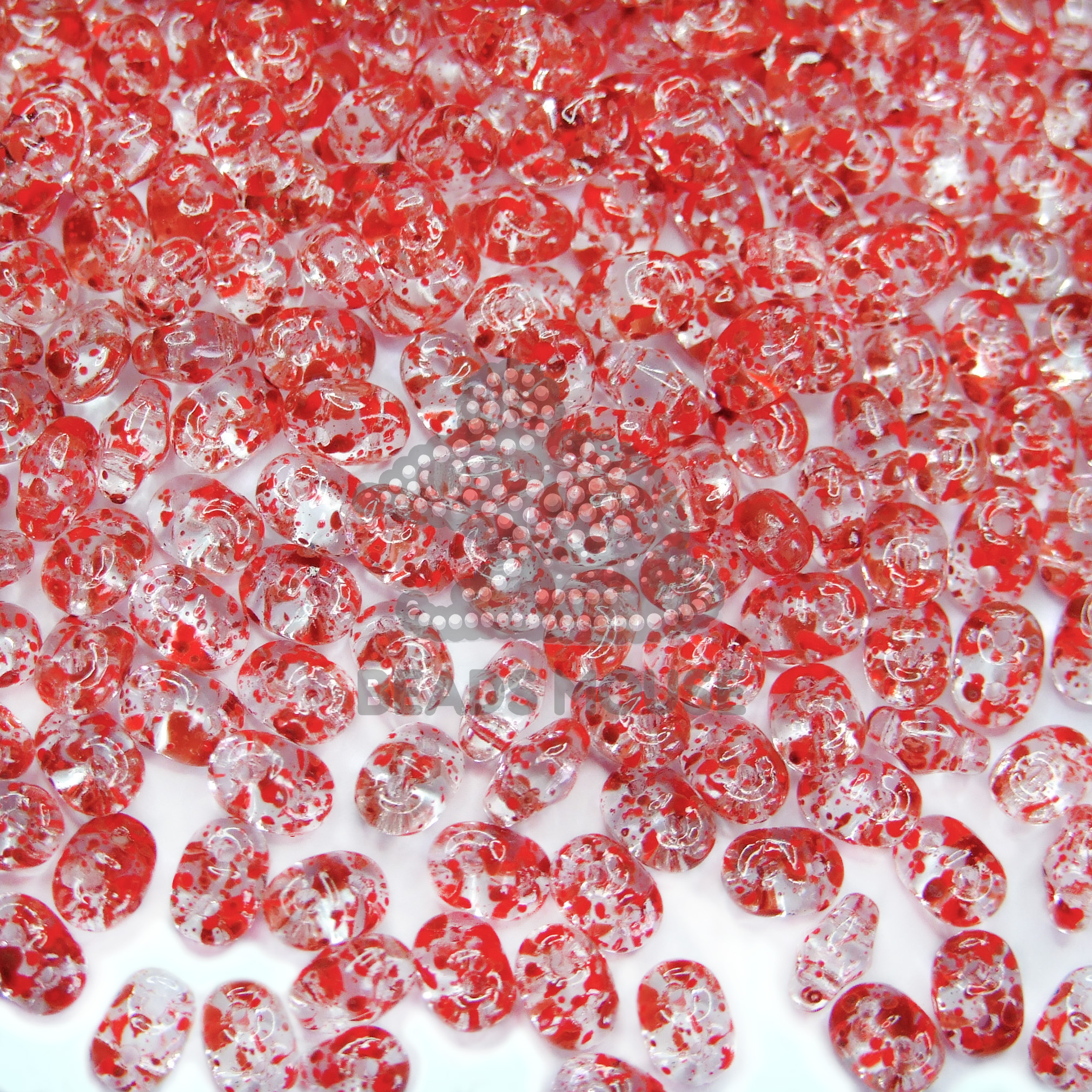 MATUBO™ Beads SuperDuo Confetti Splash Red Pink 24401CR beads mouse