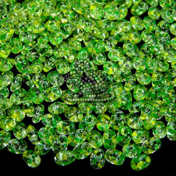 MATUBO™ Beads SuperDuo Confetti Splash Yellow Green 24405CR beads mouse