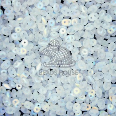 MATUBO™ Beads SuperDuo Matte Crystal AB Transparent MX00030 beads mouse