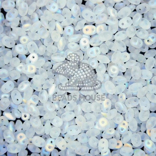 MATUBO™ Beads SuperDuo Matte Crystal AB Transparent MX00030 beads mouse