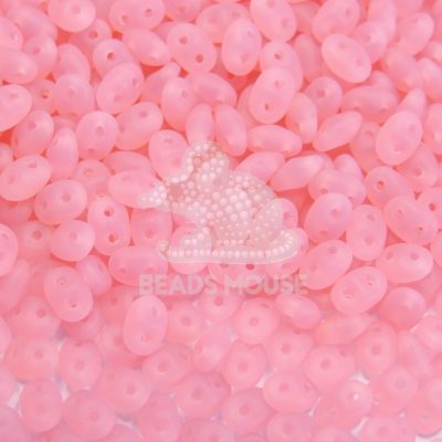MATUBO™ Beads SuperDuo Matte Opal Pink M71010 beads mouse