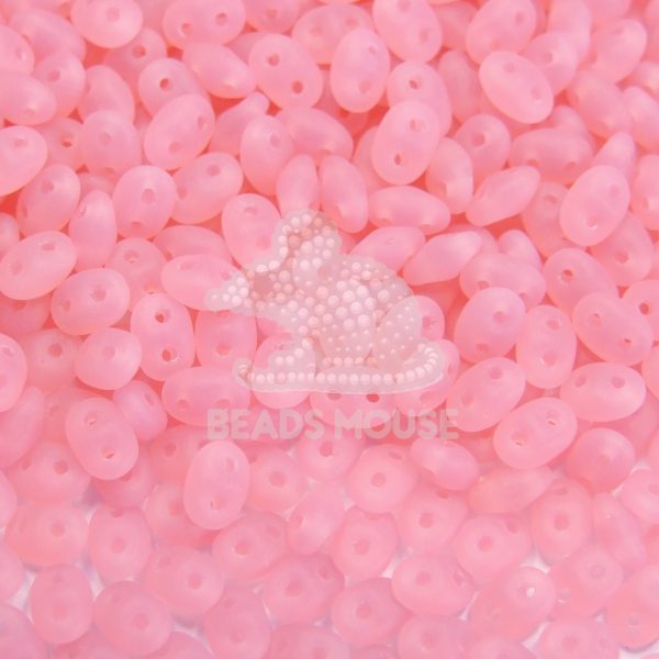 MATUBO™ Beads SuperDuo Matte Opal Pink M71010 beads mouse