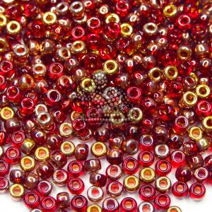 MATUBO™ Capri Gold Siam Ruby Seed Beads 6/0 4mm czech seed beads beads mouse