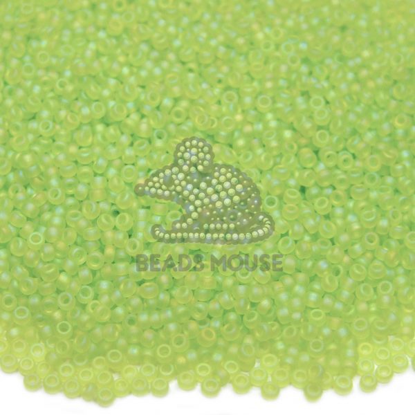 MIYUKI Seed Beads 9143FR Matte Transparent Chartreuse AB beads mouse