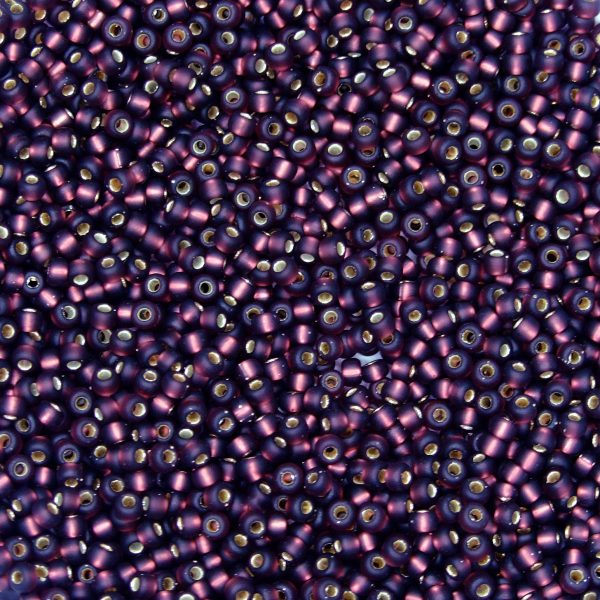 MIYUKI Seed Beads 913F Matte Silver Lined Dark Smoky Amethyst - Image 2