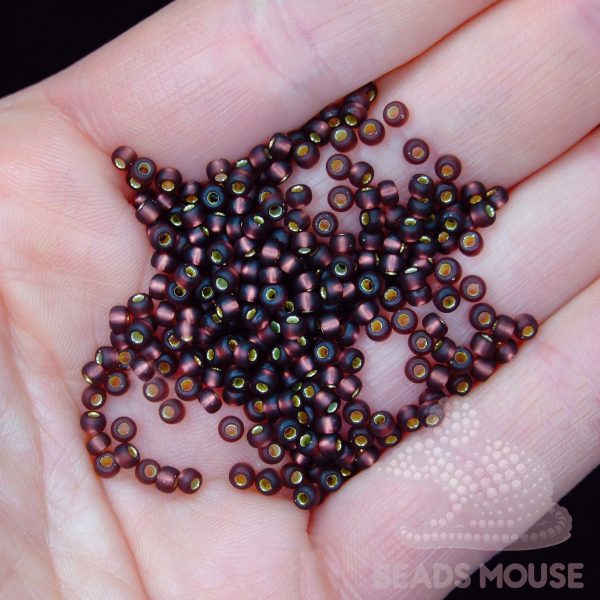 MIYUKI Seed Beads 913F Matte Silver Lined Dark Smoky Amethyst - Image 3