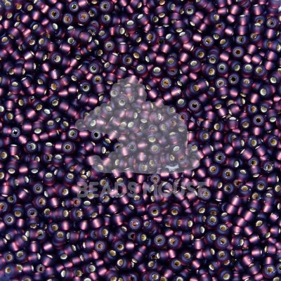 913F Matte Silver Lined Dark Smoky Amethyst Miyuki Seed Beads 8/0 3mm Misha's UK Jewellery beadsmouse.co.uk