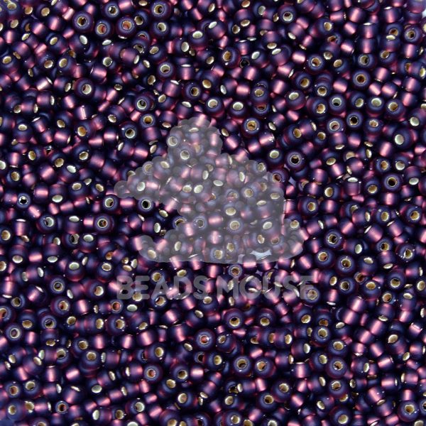 913F Matte Silver Lined Dark Smoky Amethyst Miyuki Seed Beads 8/0 3mm Misha's UK Jewellery beadsmouse.co.uk