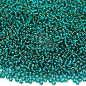 MIYUKI Seed Beads 930 Silver Lined Transparent Dark Teal beads mouse