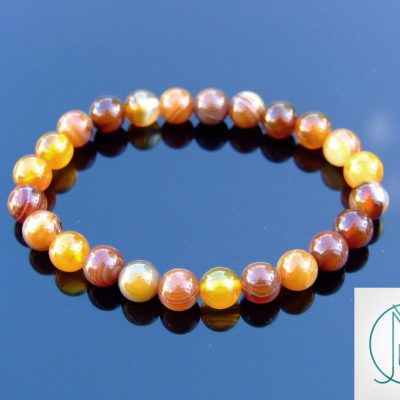 Madagascar Agate Natural Gemstone Bracelet 6-9'' Elasticated Michael's UK Jewellery