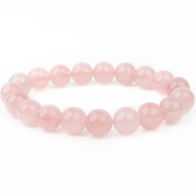 Madagascar Rose Quartz 10mm Natural Gemstone Bracelet 6-9'' Elasticated Michael's UK Jewellery