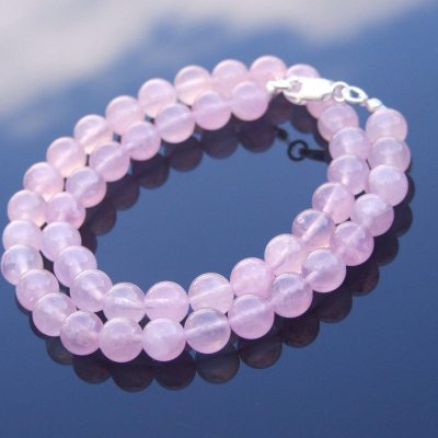 Madagascar Rose Quartz Natural Gemstone Necklace 8mm 16-30inch Michael's UK Jewellery