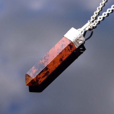 Mahogany Obsidian Hexa Point Pendant Necklace Michael's UK Jewellery