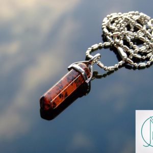 Gemstone Necklace Mahogany Obsidian Natural Point Pendant beads mouse