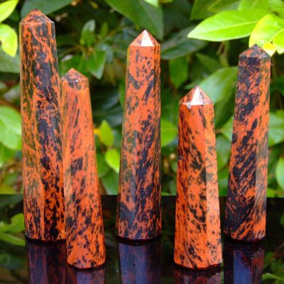 Mahogany Obsidian Tower Polished Natural Gemstone Crystal Obelisk Michael's UK Jewellery
