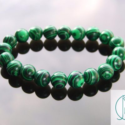 Malachite 10mm Manmade Gemstone Bracelet 7-8'' Elasticated Michael's UK Jewellery