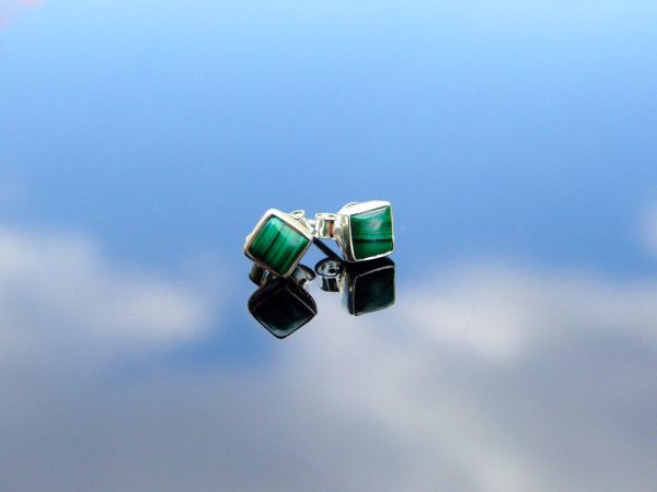 Malachite Natural Gemstone 925 Sterling Silver Earrings Michael's UK Jewellery