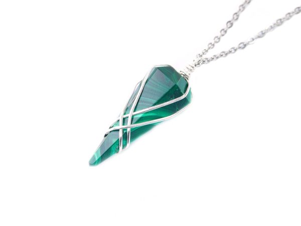 Malachite Natural Gemstone Pendulum Necklace Michael's UK Jewellery