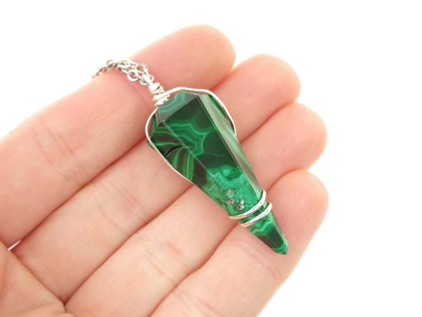 Malachite Natural Gemstone Pendulum Necklace Michael's UK Jewellery