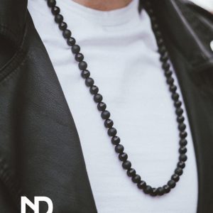 Men's Necklace Onyx/Matte Natural Gemstone 30inch Michael's UK Jewellery