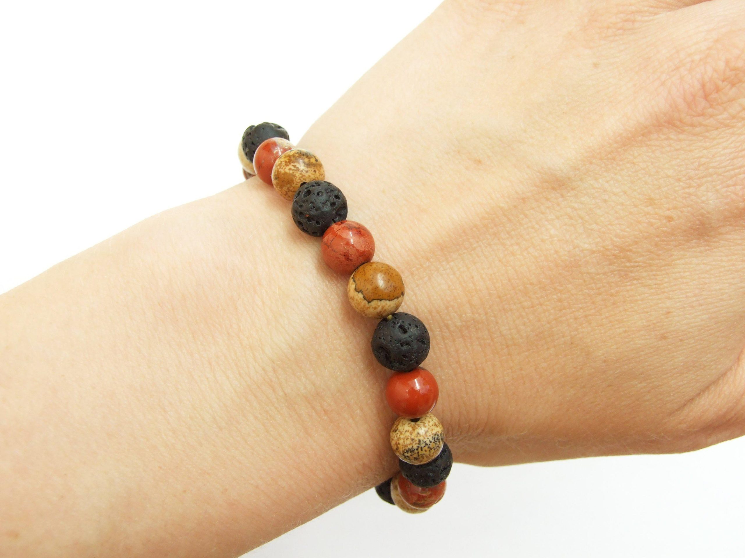 Mix Natural Gemstone Bracelet 7-7.5'' Elasticated Michael's UK Jewellery