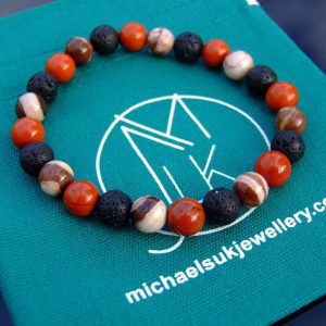 Mix2 Natural Gemstone Bracelet 7-7.5'' Elasticated Michael's UK Jewellery