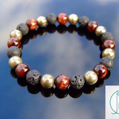 Mix3 Natural Gemstone Bracelet 7-7.5'' Elasticated Michael's UK Jewellery