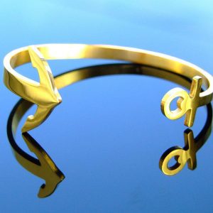 Modern Anchor Stainless Steel Gold Bracelet Michael's UK Jewellery