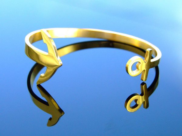 Modern Anchor Stainless Steel Gold Bracelet Michael's UK Jewellery