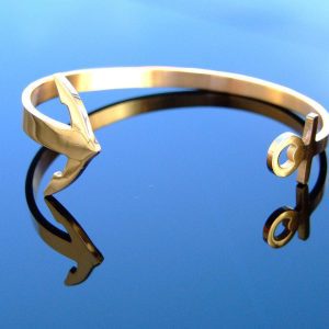 Modern Anchor Stainless Steel Rose Gold Bracelet Michael's UK Jewellery