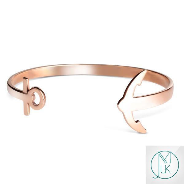 Modern Anchor Stainless Steel Rose Gold Bracelet Michael's UK Jewellery