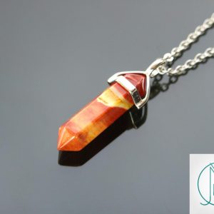 Gemstone Necklace Mookaite Natural Point Pendant beads mouse