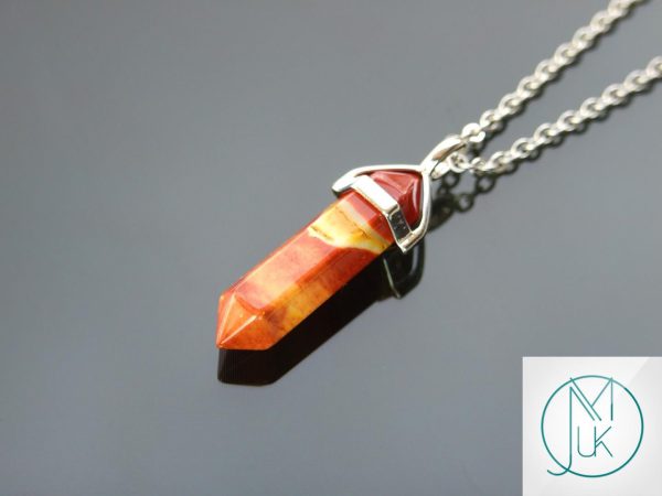 Gemstone Necklace Mookaite Natural Point Pendant beads mouse