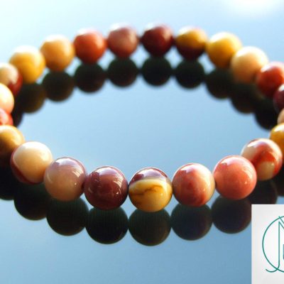 Mookaite Natural Gemstone Bracelet 6-9'' Elasticated Michael's UK Jewellery
