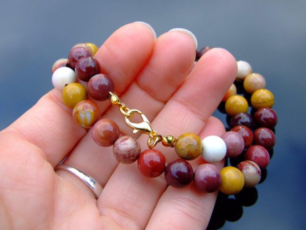 Mookaite Natural Gemstone Necklace 8mm Beaded 16-30inch Michael's UK Jewellery