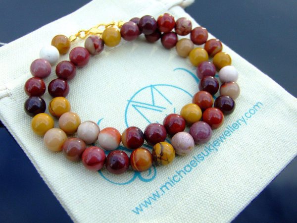 Mookaite Natural Gemstone Necklace 8mm Beaded 16-30inch Michael's UK Jewellery
