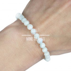 Moonstone gemstone bracelet 6mm natural moonstone beads mouse mine to mind