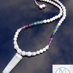 Moonstone Fluorite Crystal Natural Gemstone Macrame Necklace Michael's UK Jewellery